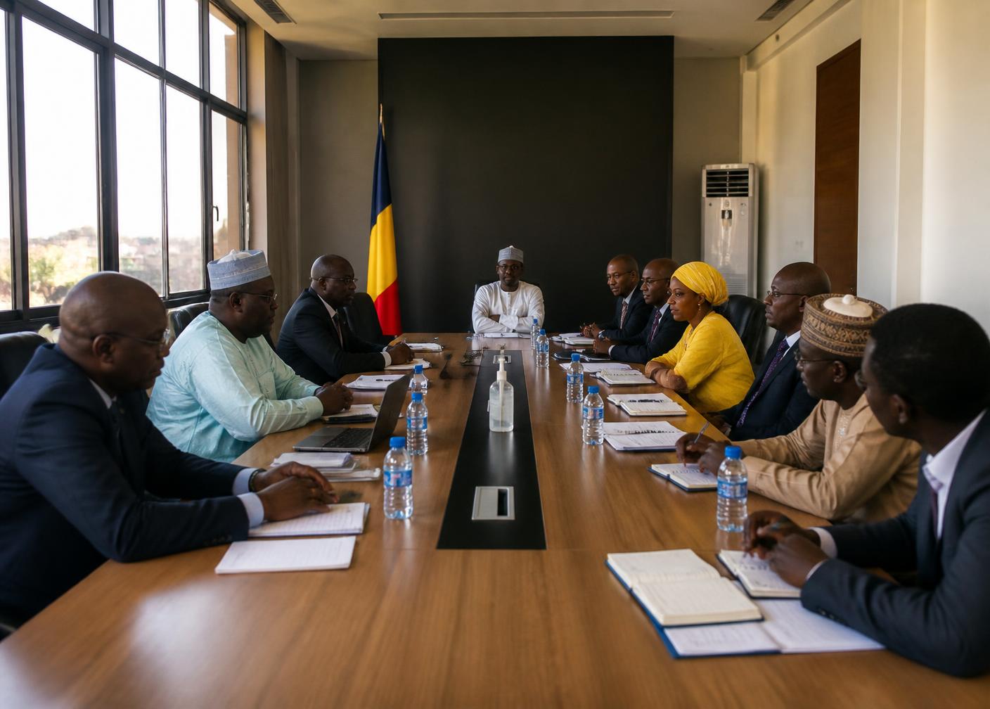 Dirigeants sportifs tchadiens réunis autour d'une table de travail